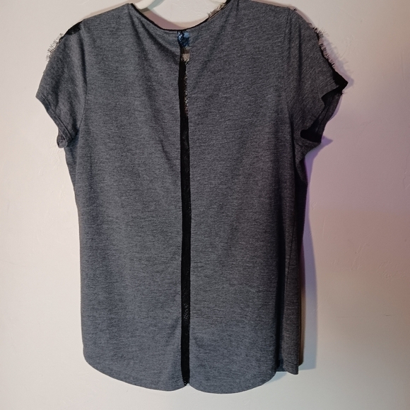 Simply Vera grey black lace top sz L - Picture 4 of 4